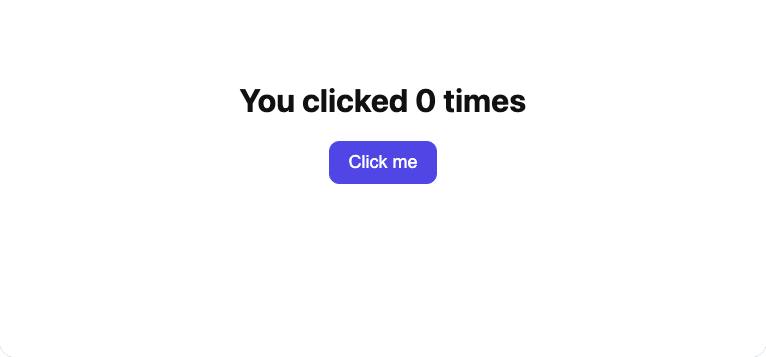 Preview of the React counter template