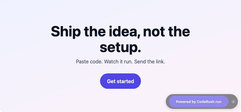 Preview of the Landing page template